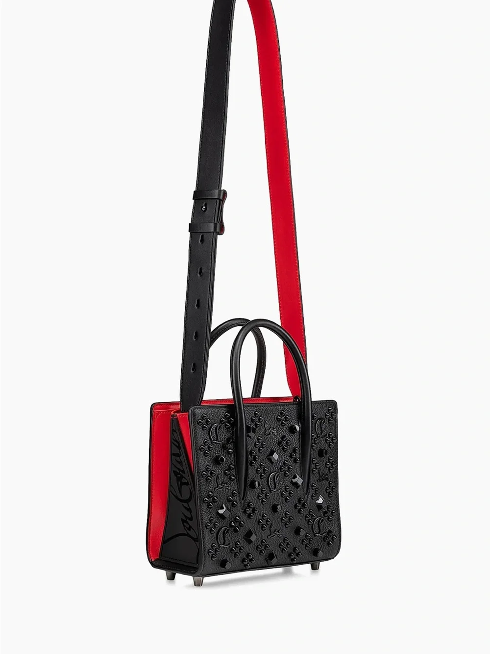 New Black Studded Leather Mini Paloma Tote with Removable Strap - Picture 10 of 12